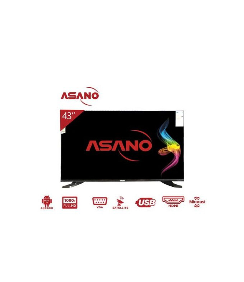 Asano 43DF3 Ultra HD Smart Android TV - Frameless Screen - USB-DMI - Black