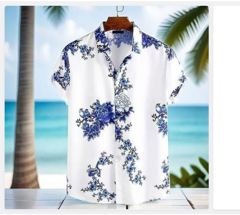 Men's Tshirt - Vintage Hawaii - Blue / White